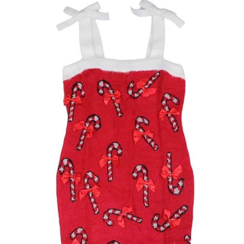 Planet Gold Candy Cane Sweater Dress